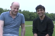 Park Bench - Episode 3. Image shows from L to R: Marek Larwood, Arnab Chanda