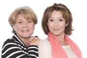 Pat & Cabbage. Image shows from L to R: Pat (Barbara Flynn), Cabbage (Cherie Lunghi). Copyright: Red Production Company