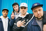 People Just Do Nothing. Image shows from L to R: Decoy (Daniel Sylvester Woolford), Steves (Steve Stamp), Grindah (Allan Mustafa), Beats (Hugo Chegwin). Copyright: Roughcut Television