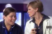 Placebo. Image shows from L to R: Nurse Dana Luther (Katy Brand), Dr Sian Nuttall (Maxine Peake). Copyright: BBC