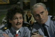 Plaza Patrol. Image shows from L to R: Trevor Purvis (Bobby Ball), Bernard Cooney (Tommy Cannon). Copyright: Yorkshire Television