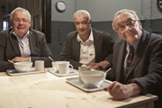 Porridge: Inside Out. Image shows from L to R: Christopher Biggins, Tony Osoba, Sam Kelly. Copyright: Phil McIntyre Entertainment / Serious Comedy