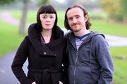 Pramface. Image shows from L to R: Sandra Prince (Bronagh Gallagher), Keith Prince (Ben Crompton). Copyright: BBC / Little Comet