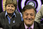 QI. Image shows from L to R: Sandi Toksvig, Stephen Fry. Copyright: TalkbackThames