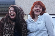 Raised By Wolves. Image shows from L to R: Caitlin Moran, Caroline Moran. Copyright: Big Talk Productions