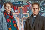 Rev.. Image shows from L to R: Alex Smallbone (Olivia Colman), Rev Adam Smallbone (Tom Hollander). Copyright: Big Talk Productions