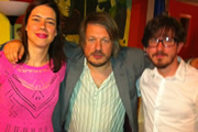 Richard Herring's Edinburgh Fringe Podcast 2011. Image shows from L to R: Lou Sanders, Richard Herring, Matthew Crosby