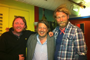 Richard Herring's Edinburgh Fringe Podcast 2011. Image shows from L to R: Chris McCausland, Richard Herring, Tony Law