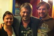 Richard Herring's Edinburgh Fringe Podcast 2011. Image shows from L to R: Susan Calman, Richard Herring, Naz Osmanoglu