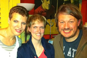 Richard Herring's Edinburgh Fringe Podcast 2011. Image shows from L to R: Francesca Martinez, Holly Walsh, Richard Herring