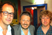 Richard Herring's Edinburgh Fringe Podcast 2011. Image shows from L to R: Josh Howie, Richard Herring, Josh Widdicombe