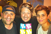 Richard Herring's Edinburgh Fringe Podcast 2011. Image shows from L to R: Omid Djalili, Richard Herring, Jen Brister