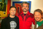 Richard Herring's Edinburgh Fringe Podcast 2011. Image shows from L to R: Phil Nichol, Markus Birdman, Richard Herring