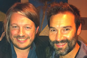 Richard Herring's Edinburgh Fringe Podcast 2011. Image shows from L to R: Richard Herring, Adam Buxton