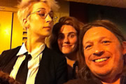 Richard Herring's Edinburgh Fringe Podcast 2012. Image shows from L to R: Iszi Lawrence, Sarah Kendall, Richard Herring