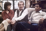 Rising Damp. Image shows from L to R: Ruth Jones (Frances de la Tour), Rupert Rigsby (Leonard Rossiter), Philip Smith (Don Warrington). Copyright: Yorkshire Television