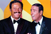 Dan Rowan (left) and Dick Martin, hosts of the television comedy and variety show Rowan & Martin's Laugh-in. © National Broadcasting Company, Inc