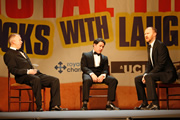 The League of Gentlemen at Royal Free Rocks With Laughter 2013. Image shows from L to R: Steve Pemberton, Reece Shearsmith, Mark Gatiss