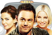 Run For Your Wife. Image shows from L to R: Stephanie Smith (Sarah Harding), John Smith (Danny Dyer), Michelle Smith (Denise Van Outen)