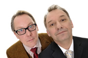 Shooting Stars. Image shows from L to R: Vic Reeves, Bob Mortimer. Copyright: Channel X / Pett Productions