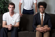 Andy Murray: The Movie. Image shows from L to R: Andy Murray, Richard Ayoade