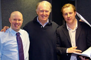 Summer Lightning. Image shows from L to R: Percy Pilbeam (Matt Lucas), Sir Gregory Parsloe (Michael Jayston), Hugo (Samuel West). Copyright: Jarvis and Ayres Productions