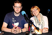 Swots. Image shows from L to R: Miles Jupp, Susan Morrison. Copyright: BBC