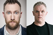 Taskmaster. Image shows from L to R: Alex Horne, Greg Davies