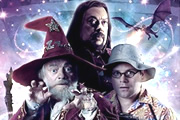 Terry Pratchett's The Colour Of Magic. Image shows from L to R: Rincewind (David Jason), Trymon (Tim Curry), Twoflower (Sean Astin). Copyright: The Mob Film Co