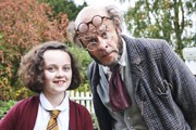 Professor Branestawm. Image shows from L to R: Connie (Madeline Holliday), Professor Branestawm (Harry Hill). Copyright: BBC