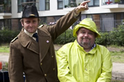 The Joke Float. Image shows from L to R: Tim Fitzhigham, Andre Vincent. Copyright: Dabster Productions