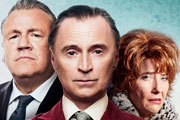 The Legend Of Barney Thomson. Image shows from L to R: Holdall (Ray Winstone), Barney (Robert Carlyle), Cemolina (Emma Thompson)