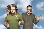 The Sunday Night Project. Image shows from L to R: Justin Lee Collins, Alan Carr. Copyright: Princess Productions