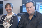 This Is Jayde: The One Hit Wonder. Image shows from L to R: Jayde (Mark Noyce), Shaun (Shaun Williamson). Copyright: Happy Pup Films / Frozen Echo Productions