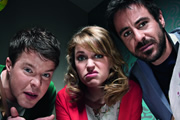 Threesome. Image shows from L to R: Mitch (Stephen Wight), Alice (Amy Huberman), Richie (Emun Elliott). Copyright: Big Talk Productions