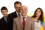 The Increasingly Poor Decisions Of Todd Margaret. Image shows from L to R: Dave (Blake Harrison), Brent Wilts (Will Arnett), Todd Margaret (David Cross), Alice Bell (Sharon Horgan). Copyright: RDF Television / Merman