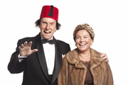 Tommy Cooper: Not Like That, Like This. Image shows from L to R: Tommy Cooper (David Threlfall), Dove Cooper (Amanda Redman). Copyright: Left Bank Pictures