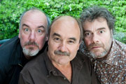 Very Old Pretenders. Image shows from L to R: Rab (Jack Docherty), Andrew Merron (David Haig), MacDonald (Gordon Kennedy). Copyright: ABsoLuTeLy Productions