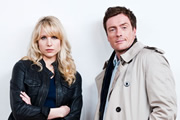 Vexed. Image shows from L to R: D.I. Kate Bishop (Lucy Punch), D.I. Jack Armstrong (Toby Stephens). Copyright: Greenlit Rights