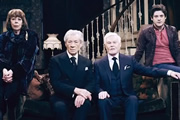 Vicious. Image shows from L to R: Violet (Frances de la Tour), Freddie (Ian McKellen), Stuart (Derek Jacobi), Ash (Iwan Rheon). Copyright: Brown Eyed Boy / Kudos Productions