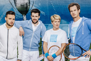 Image shows from L to R: Liam Payne, Jack Whitehall, Clare Balding, Andy Murray