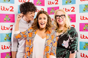Viral Tap. Image shows from L to R: Matt Richardson, Caroline Flack, Carly Smallman. Copyright: Yalli Productions / Vision Independent Productions