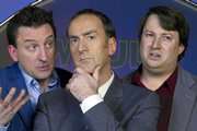 Would I Lie To You?. Image shows from L to R: Lee Mack, Angus Deayton, David Mitchell. Copyright: Zeppotron