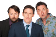 Would I Lie To You?. Image shows from L to R: David Mitchell, Rob Brydon, Lee Mack. Copyright: Zeppotron