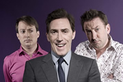 Would I Lie To You?. Image shows from L to R: David Mitchell, Rob Brydon, Lee Mack. Copyright: Zeppotron