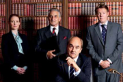 Yes, Prime Minister. Image shows from L to R: Claire Sutton (Zoe Telford), Sir Humphrey Appleby (Henry Goodman), Jim Hacker (David Haig), Bernard Woolley (Chris Larkin). Copyright: BBC