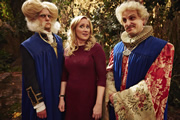 Yonderland. Image shows from L to R: Mathew Baynton, Debbie Maddox (Martha Howe-Douglas), Ben Willbond. Copyright: Working Title Films