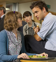 Campus. Image shows from L to R: Imogen Moffat (Lisa Jackson), Matt Beer (Joseph Millson). Copyright: Monicker Pictures