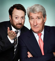 Channel 4's Alternative Election Night. Image shows from L to R: David Mitchell, Jeremy Paxman. Copyright: Zeppotron