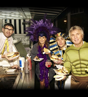 Come Dine With Me. Image shows from L to R: Dan Skinner, Olivia Lee, Pete Firman, Stan Boardman